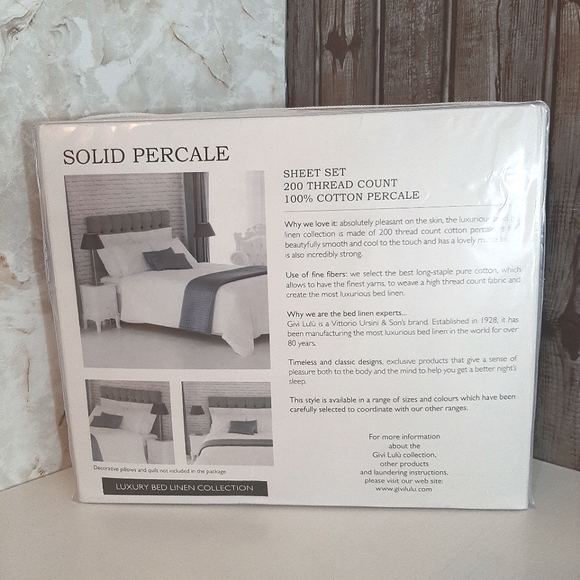 Givi Lulu King Cotton Percale Sheet Set - Picture 2 of 7